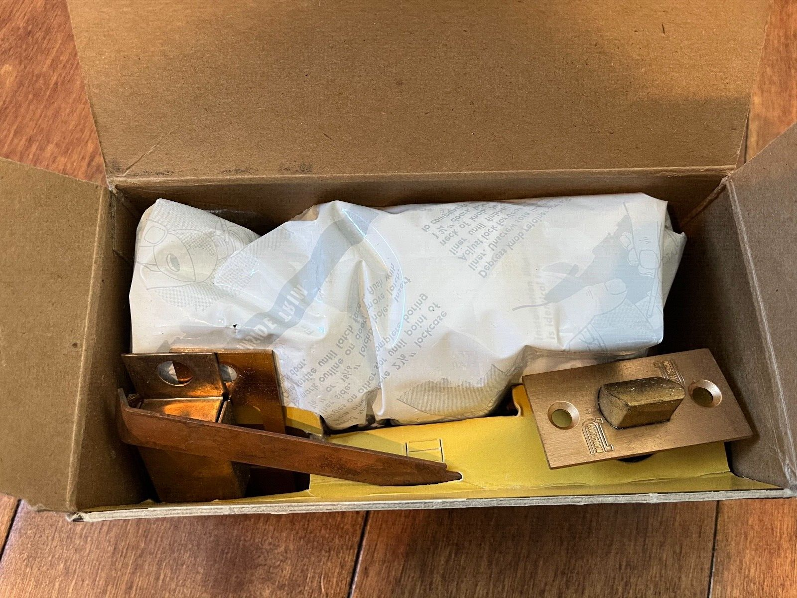 Vtg,NOS, Mid Century 1968 Russwin Beacon Passage Door Knob Set,US10,Satin Bronze