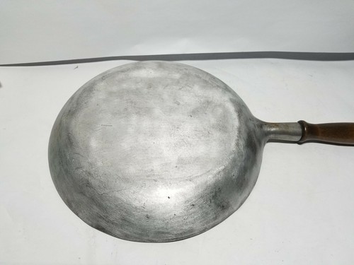 *Vintage Heavy Stanless Steel Wooden Handled 10” Skillet Frying Pan