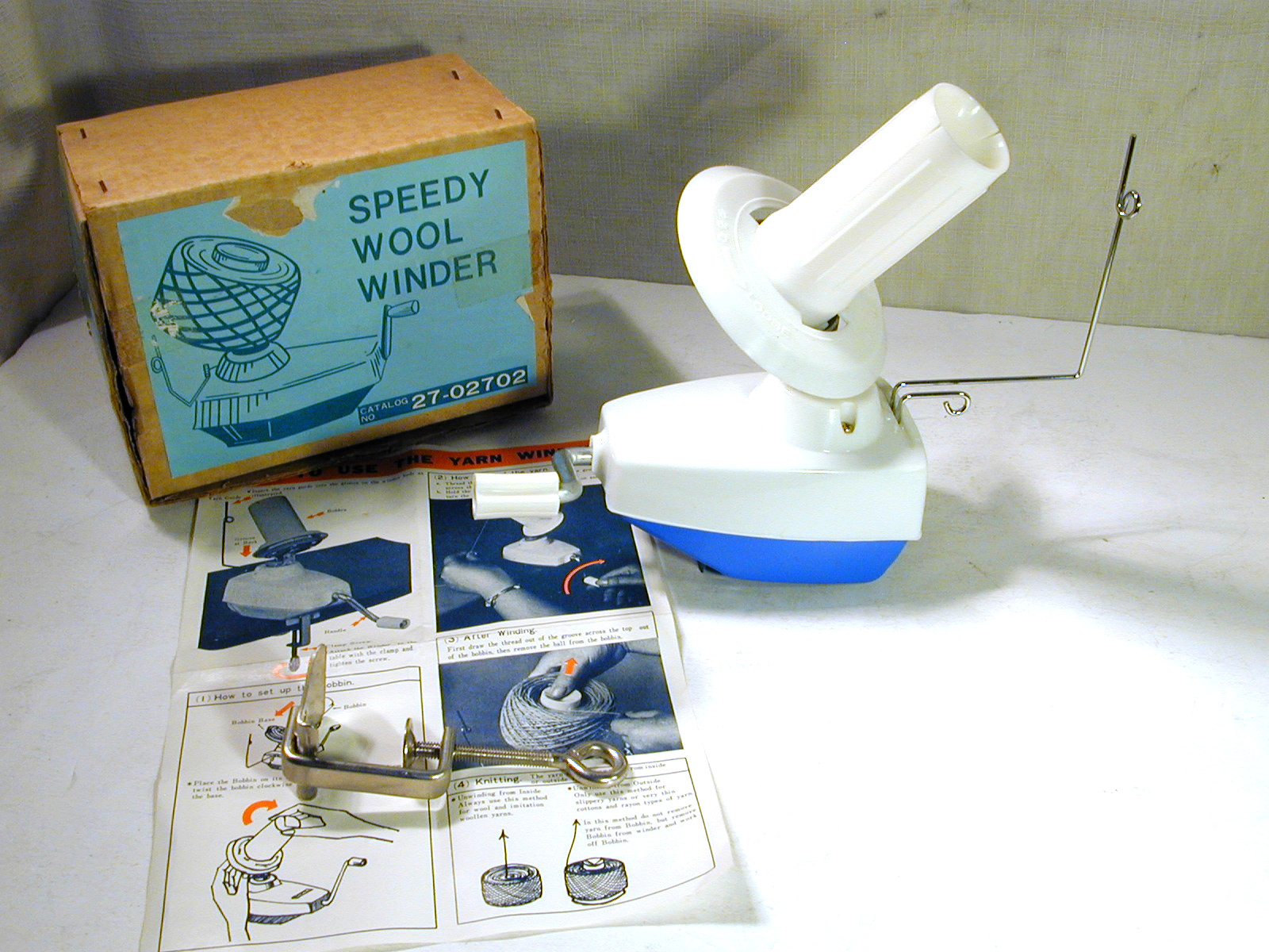 Yarn Ball Winder Hand Operated Tool Table Mount Wool Knitting Crochet Crafting