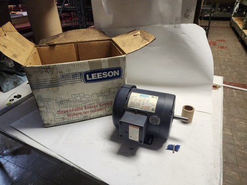Leeson 1/3 HP 3 PH 1140 RPM Electric Motor 56 Frame Cat