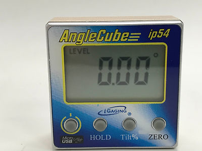 RECHARGEABLE iGAGING ANGLE CUBE DIGITAL TILT LEVEL BEVEL GAUGE ELECTRONIC 