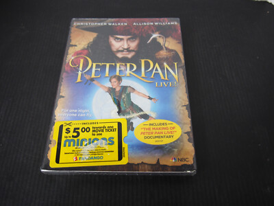 Peter Pan Live! (DVD, 2014) Slipcover ~ New/Sealed