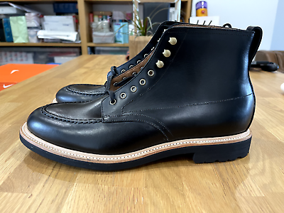 J.Crew Kenton Pacer Black Leather Boots UK Size 10 Mens B.N.I.B