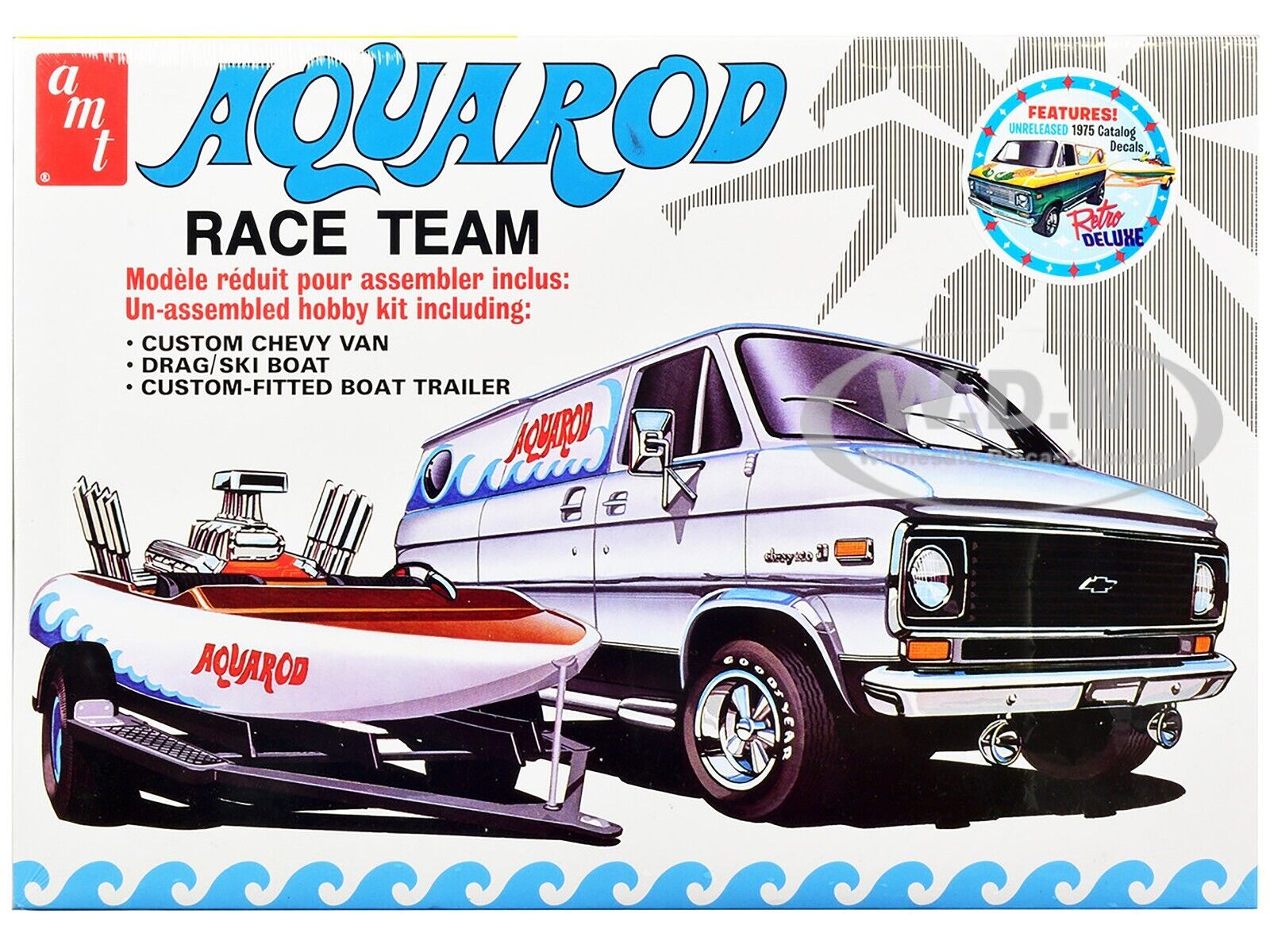Chevrolet Van W/boat & Trailer "aqua Rod" 1/25 By Amt Amt133