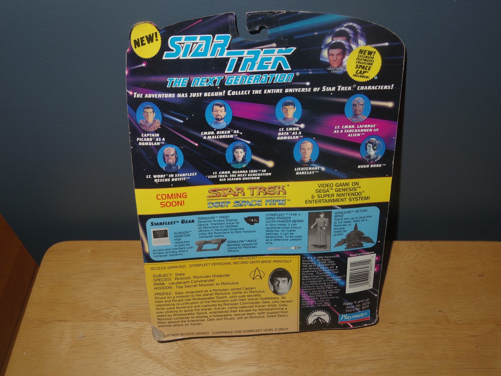 1994 Playmates Star Trek Next Generation Lieutenant Commander Data Romulan - New