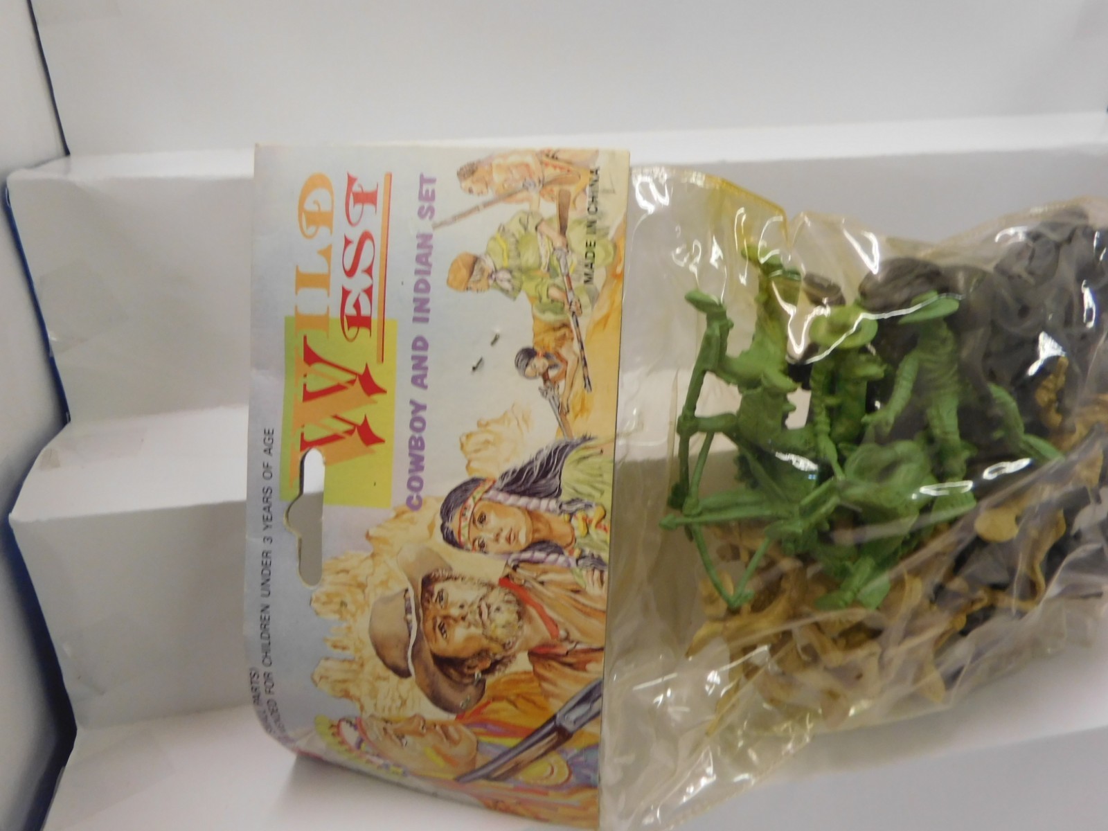 Cowboys Indians Horses MIB Made in China Plastic Playset Figures