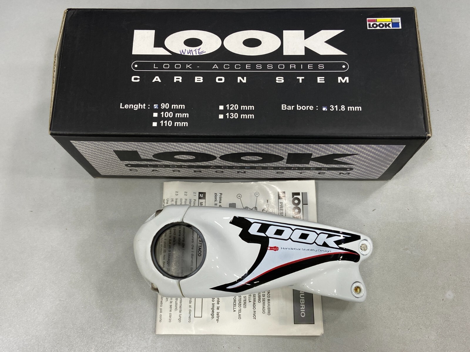 LOOK 「ルック」 A-STEM φ31.8 110mm 5° Look A-Stem Stem Black - 31.8mm - 15° Rise - Gloss Black