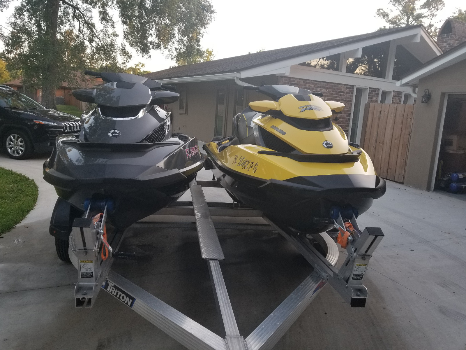 Pair of Seadoo GTX is Skis and Double Trailer