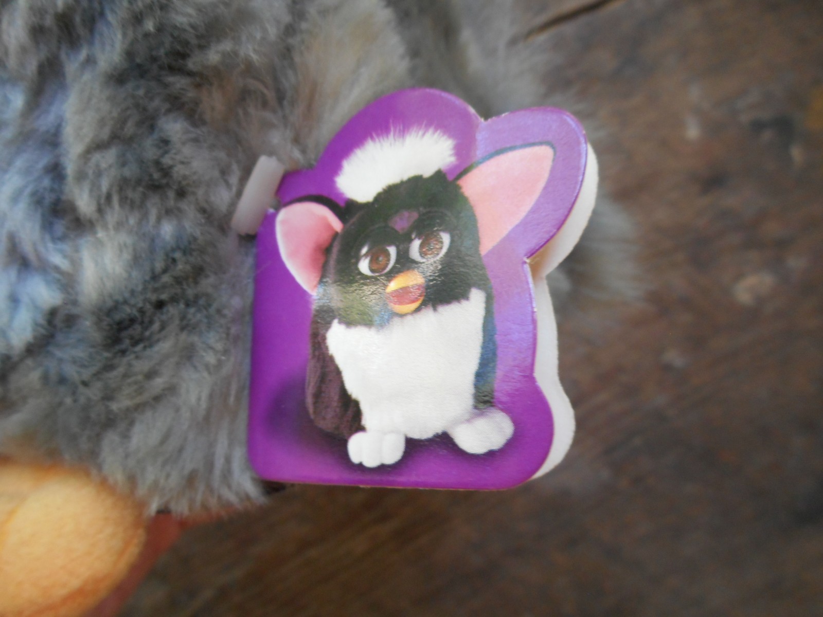 1998 FURBY WITH TAGS TIGER ELECTRONICS 1ST GENERATION GREY PINK EARS 70-800