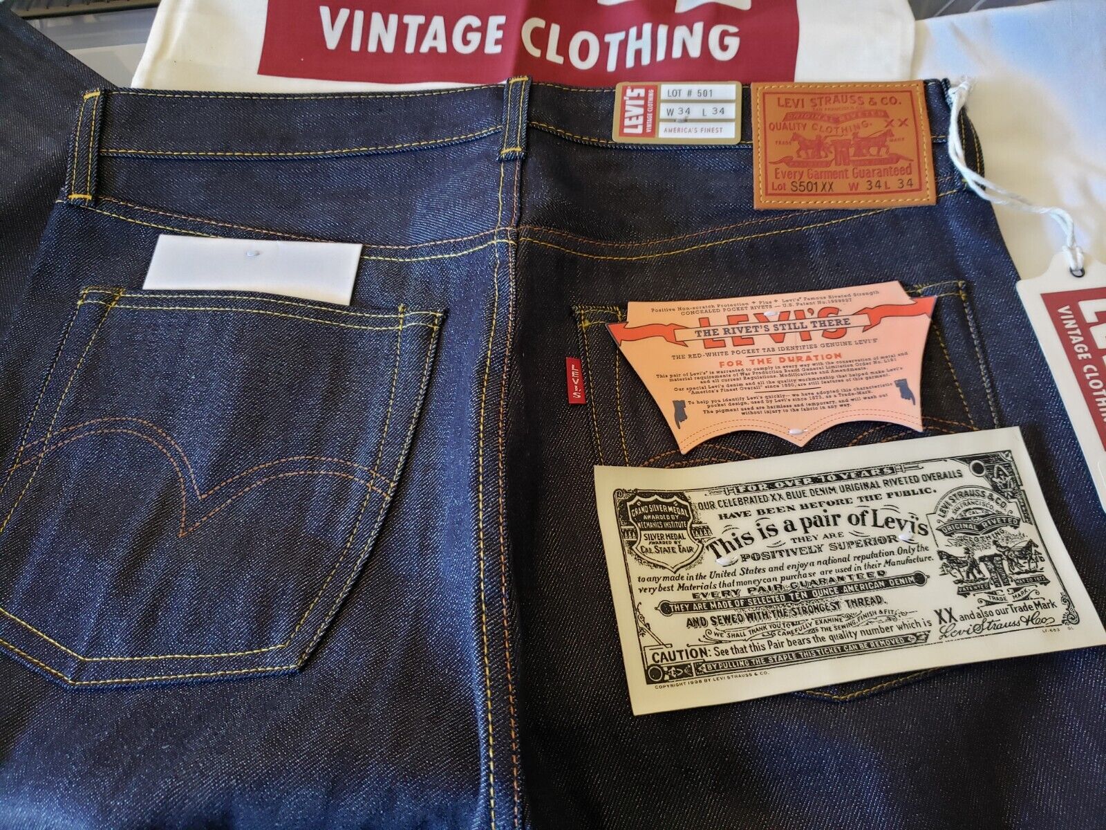 LVC LEVI'S 1944 501 xx Raw Selvedge Vintage Clothing 1955 LVC LEVI'S 1944 501 xx Raw Selvedge Vintage Clothing 1955