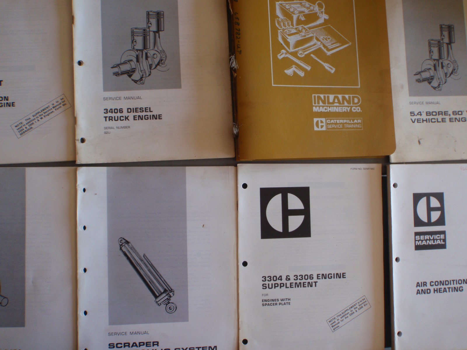 Lot of 50+ Caterpillar Repair & Service Manuals Dissasembly specifications etc