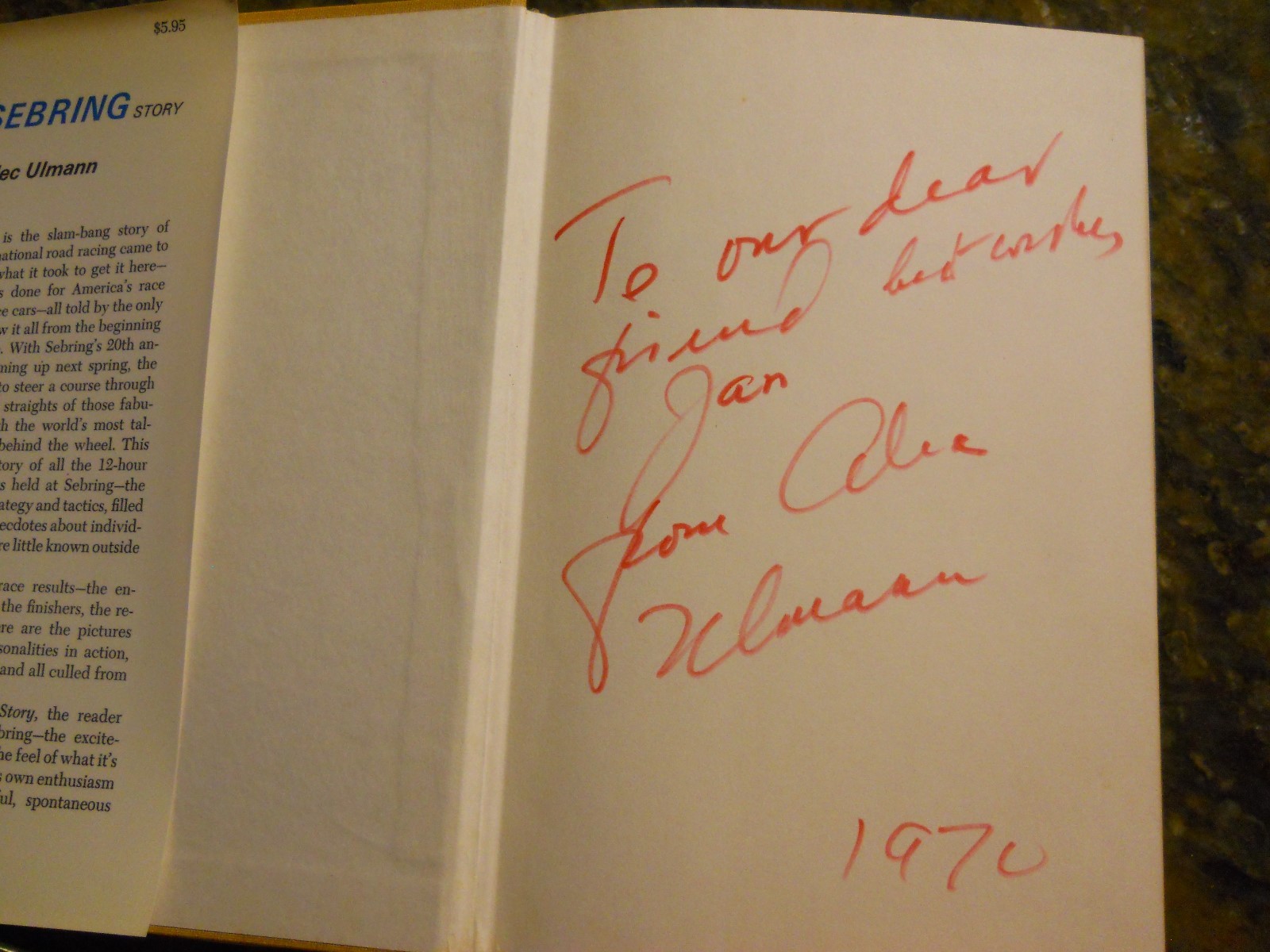 STEVE McQUEEN SIGNED HARD COVER BOOK THE SEBRING STORY PSA/DNA LOA AUTOGRAPH