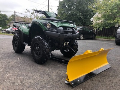 ONE BRAND NEW CONDITION 2017 KAWASAKI BRUTE FORCE 750 EFI WITH MOOSE PLOW,WINCH
