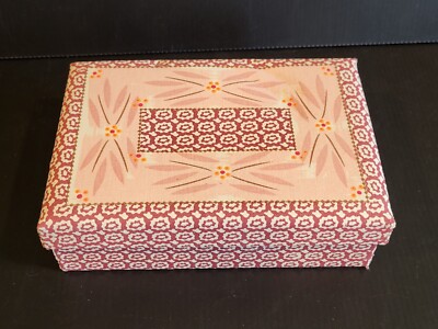 Temptations by Tara Old World Cranberry  Cloth Covered 7''x5''x2'' storage box.