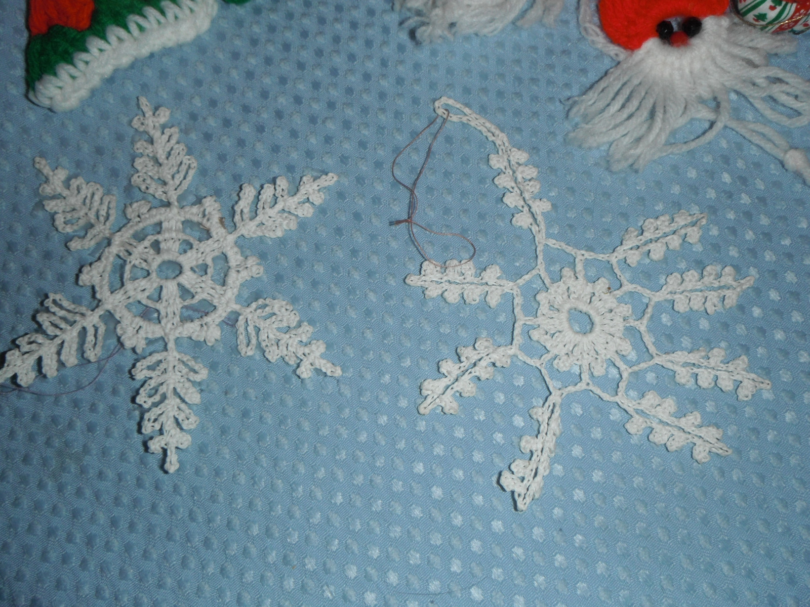 Lot Handmade Christmas Ornaments Plastic Canvas Crochet Yarn Free Ship USA