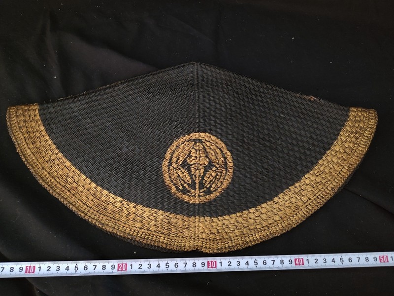 Authentique Ancien Japonais Samurai Jingasa TressÃ© Paille Chapeau Helmet-G1011-