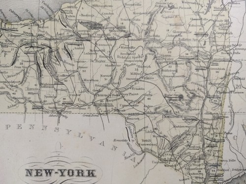 1875 NEW YORK Map MCNALLY Old Antique Historical ALBANY YONKERS SCARSDALE MAPZ