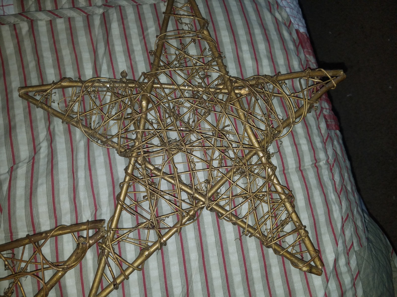 Lot of Three Twine/Wood Stars for Wall