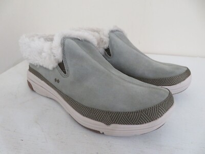 Ryka Water-Repellent Suede Faux Fur Slip-Ons Adventure Shoes GREEN