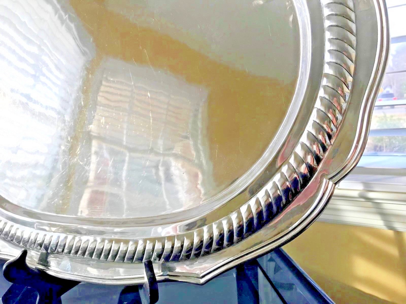 Silver Butler's Serving Platter or Tray 23