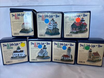 This Little Light of Mine Lighthouse LOT of 7 Harbour Lights Indiana Ohio Oregon