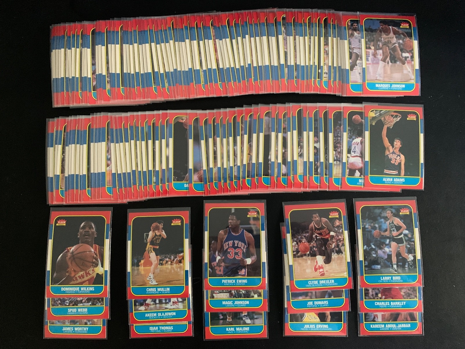 1986 Fleer Basketball set 1-132 Barkley Olajuwon RC Bird Magic No Michael Jordan