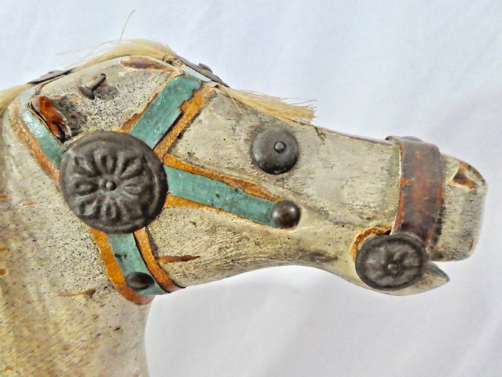 Antique Glider Horse Whitney Reed Chair Co.Original Horse Hair +Stenciling. 1895