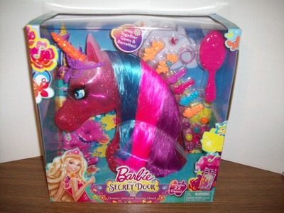 unicorn styling head barbie