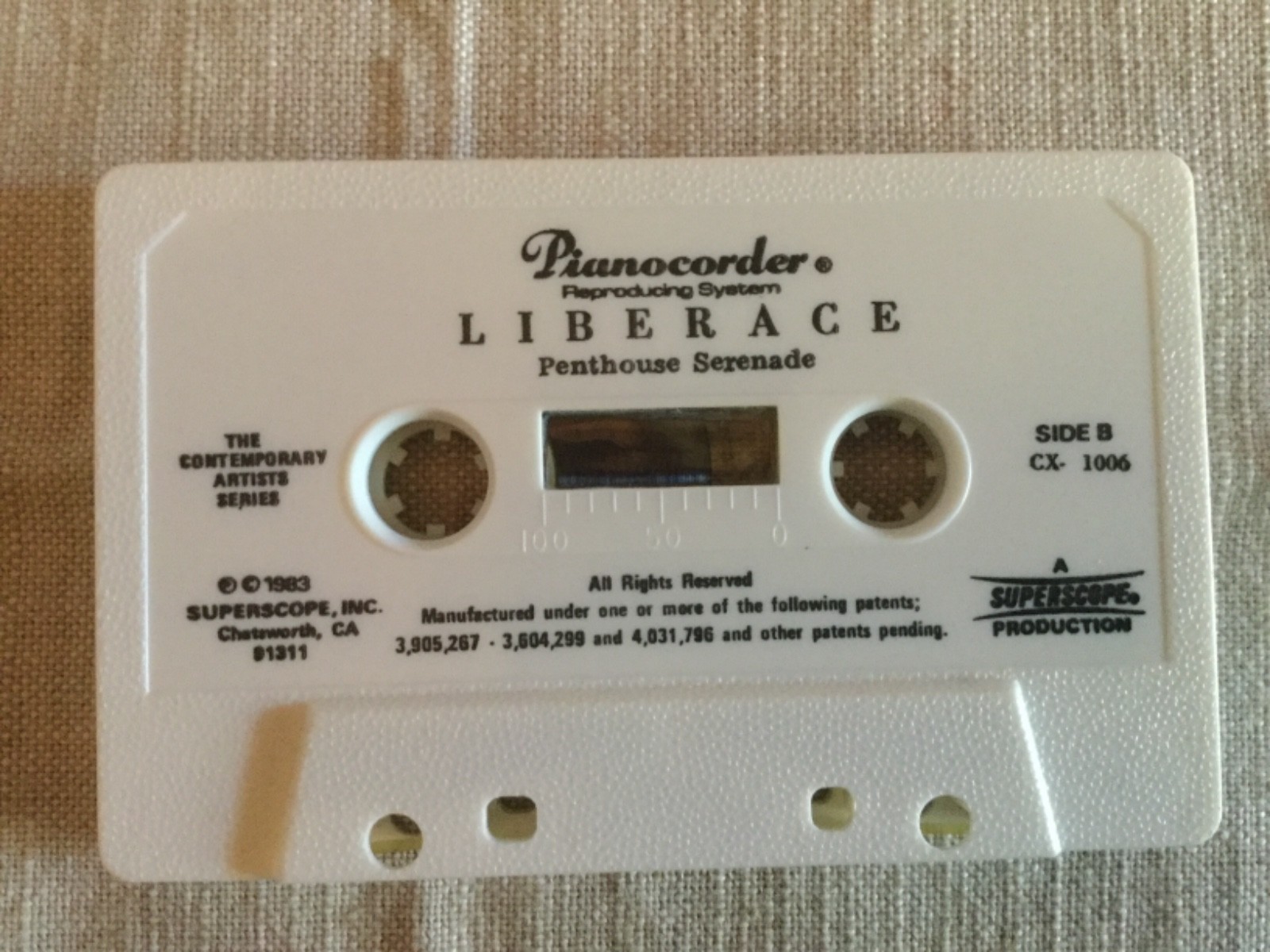 Pianocorder Reproducing System - LIBERACE PENTHOUSE SERENADE - Casette Tape