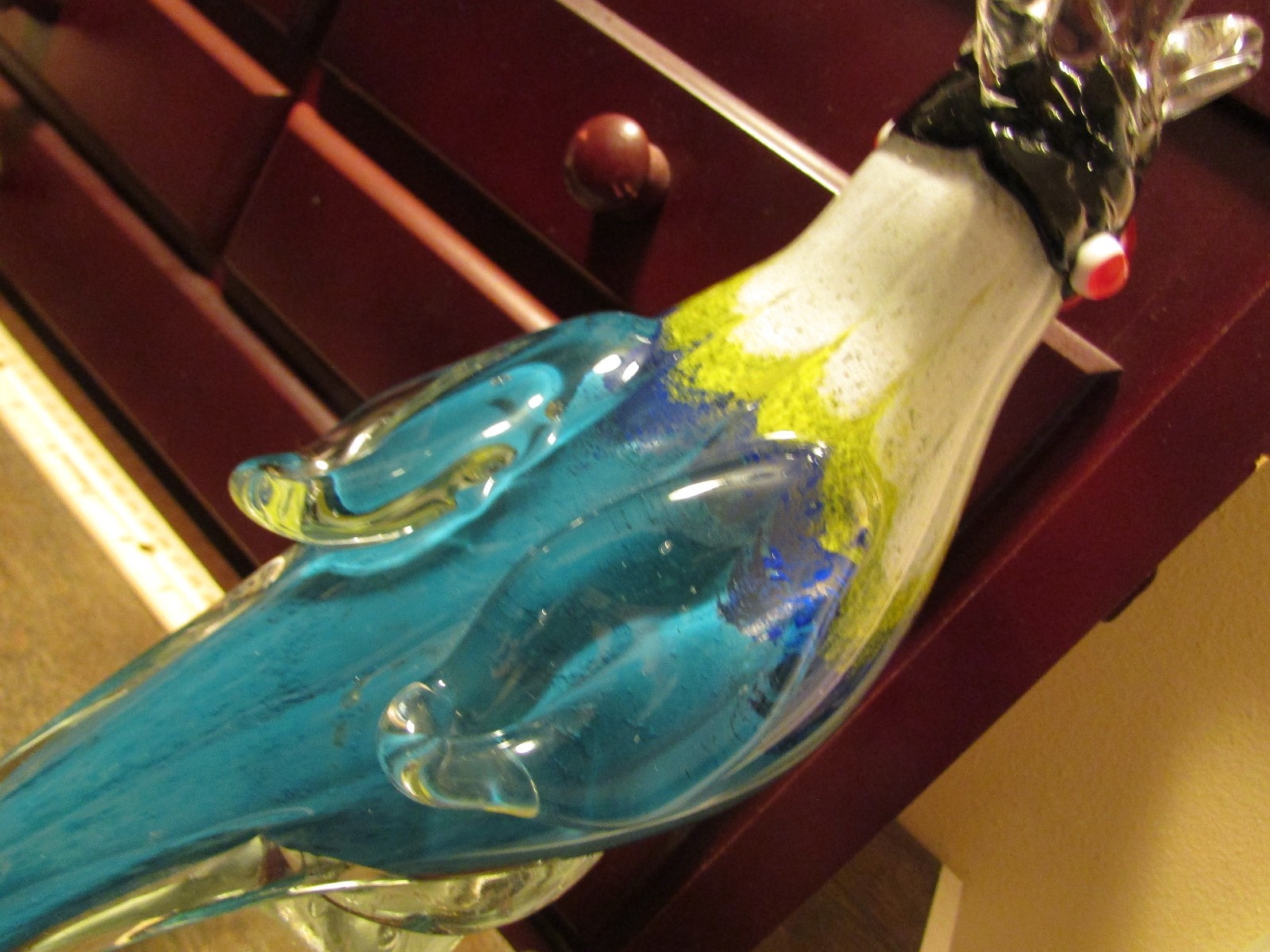 BEAUTIFUL MURANO ART GLASS MULTI COLORED GLASS PARROT