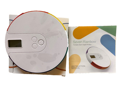 7-Day Automatic Pill Dispenser LCD DISPLAY Weekly Time Pill Reminder With Alarm