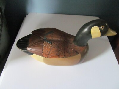 Vintage Canada Goose 1/3 Size Wood Decoy Carving by G.R. Pierce 1985