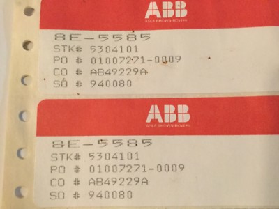 ABB, ASEA BROWN BOVERI 8E-5585 (Lot of 10)