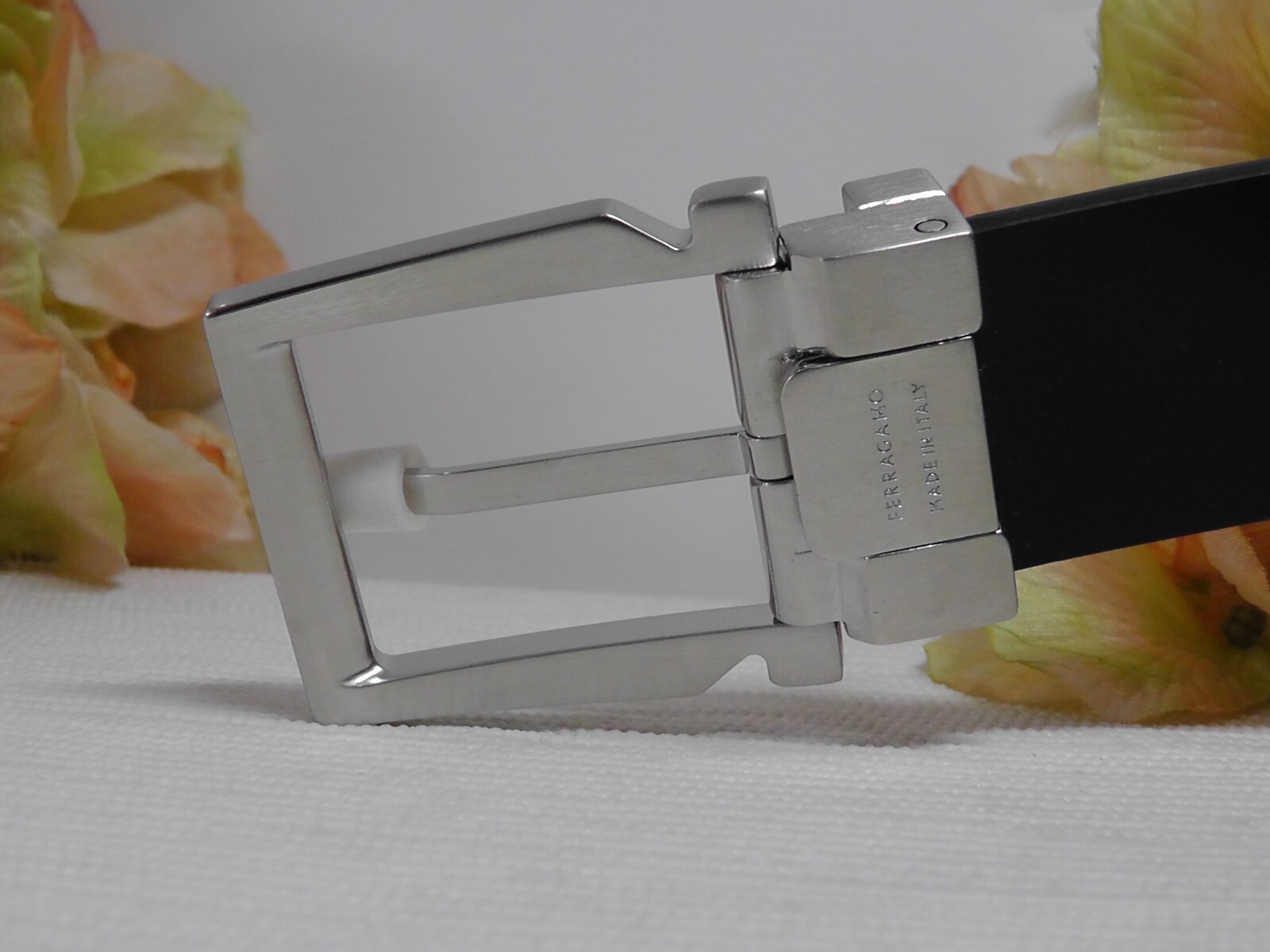 Pre-owned Ferragamo Salvatore  Men's Black/gray Leather Reversible Belt Size 34 / 34 Inches