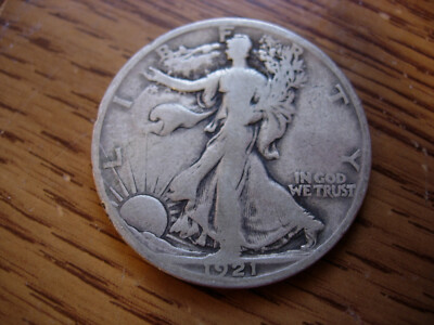 1921-S  FINE  BETTER DATE WALKING LIBERTY SILVER HALF DOLLAR- WAY BELOW BID-L314