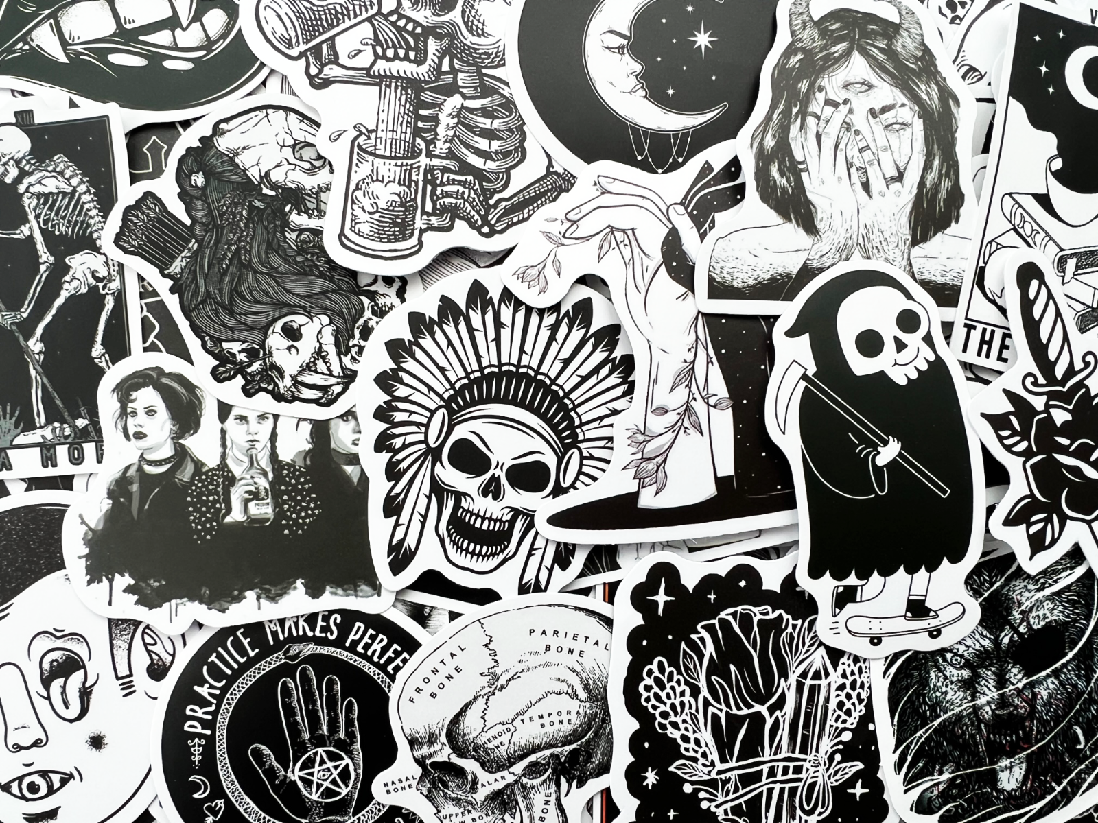 20 Random Demon Skull Dark Cool Laptop Stickers Demonic Tattoo Goth Horror