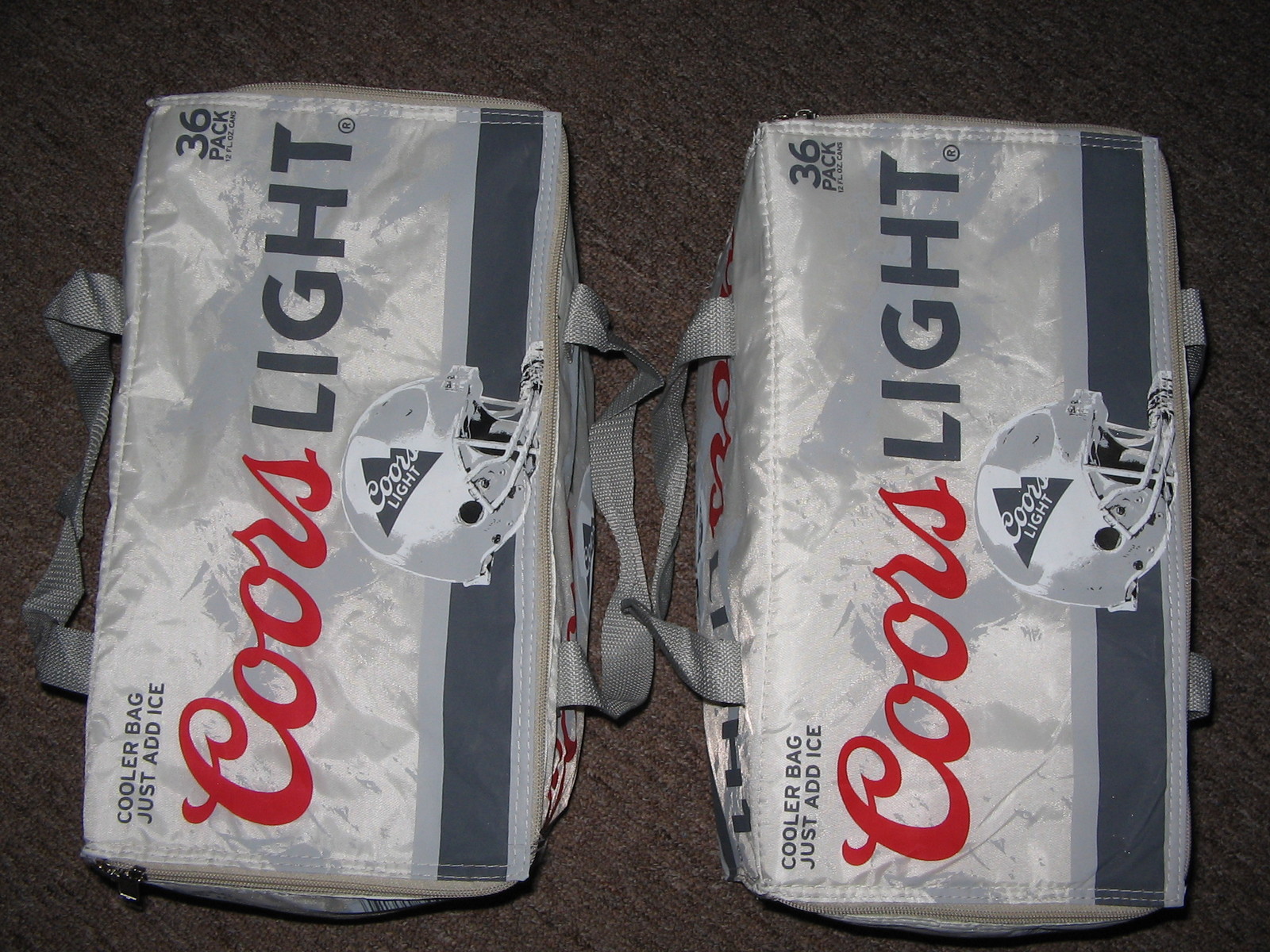COORS LIGHT BEER SOFT COOLER COLLAPSIBLE BAGS NFL FOOTBALL INSULATED SET OF 2 !