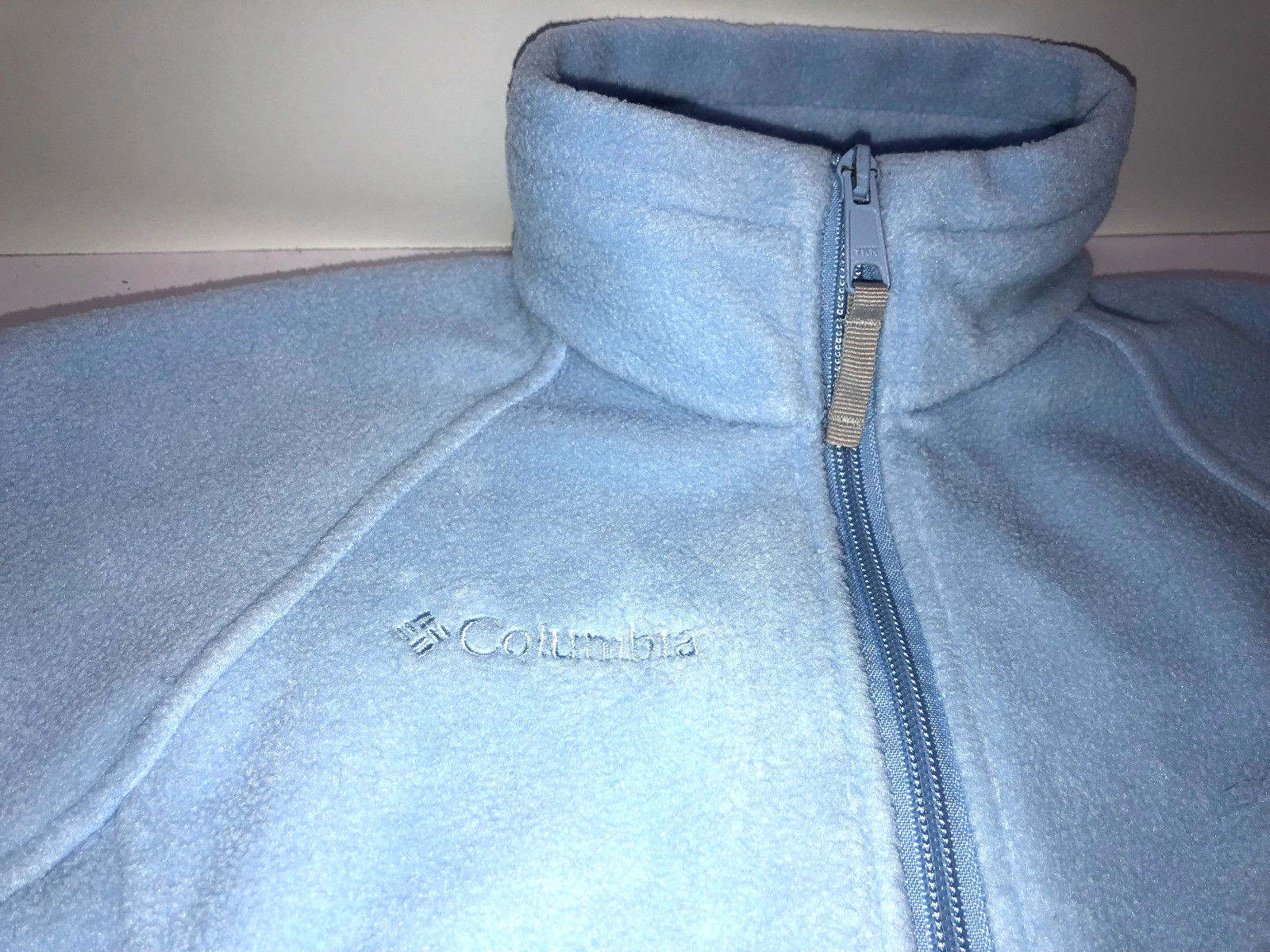 Precious COLUMBIA Fleece Zip Front Jacket, Powder Blue Sz  6/6S Youth