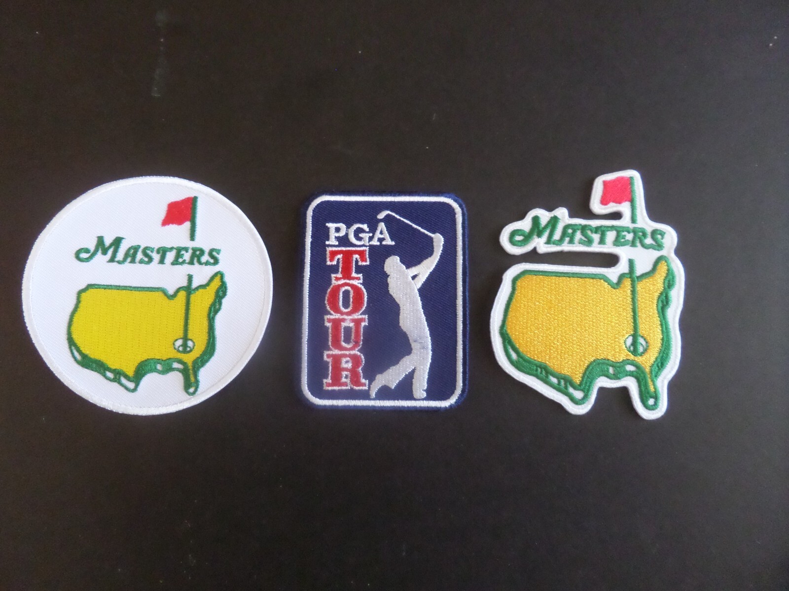 LOT OF 3- "MASTERS AND PGA GOLF" IRON ON EMBROIDERED PATCHES