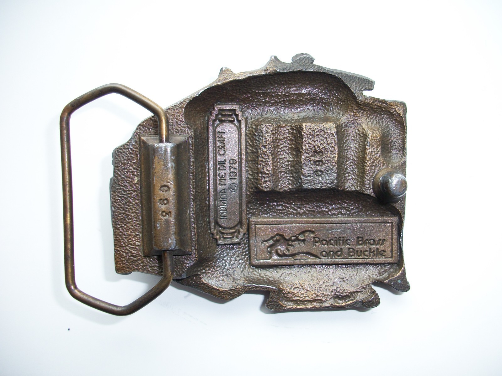 VINTAGE SAN FRANCISCO TROLLEY BELT BUCKLE 1979 INDIANA METAL CRAFT PACIFIC C93