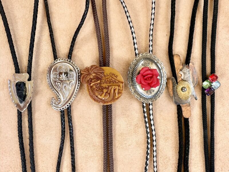 Lot Of 6 Vintage Western Bolo Ties B Stock