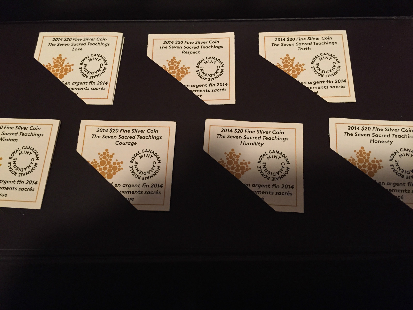 2014 Canada Fine Silver Coin Set - Seven Sacred Teachings - Entire collection