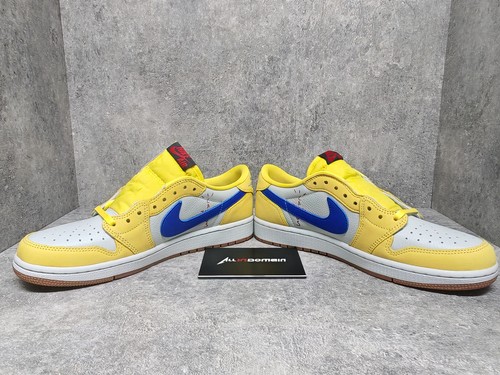 Pre-owned Jordan Level Ss/new - Travis Scott X Air  1 Low Og Canary Women's Dz4137-700 In Yellow