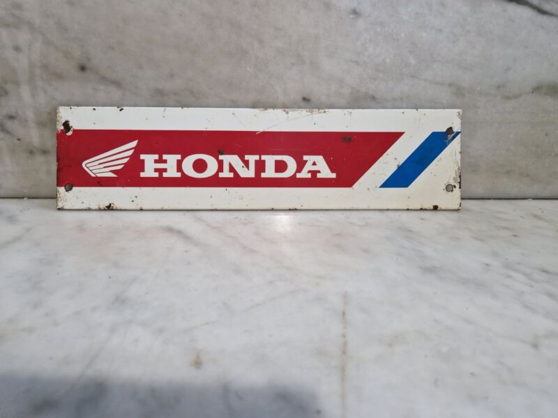 Vintage 1970s Honda Motorcycle Sign Metal Motorcycle Advertising 