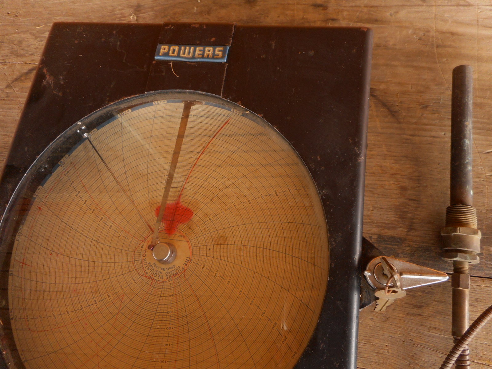 Salvaged Powers Regulator Co Scientific Chicago New York  Vintage Black AS IS