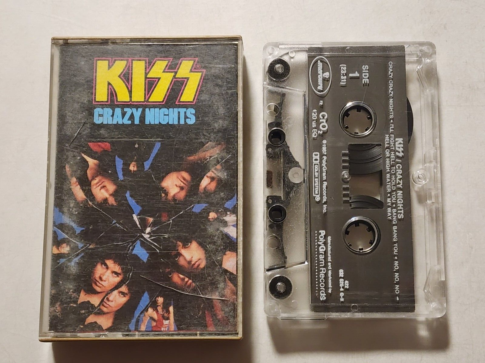 KISS CRAZY NIGHTS CASSETTE TAPE 1987 POLYGRAM RECORDS