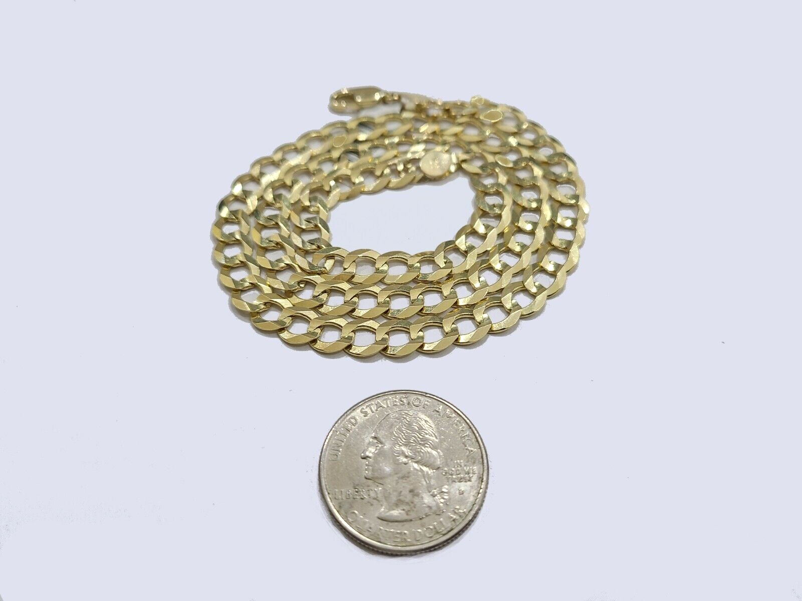 Pre-owned Goldbar Jewelers Real 14k Yellow Gold Necklace Cuban Curb Link Chain 20'' Inches 7mm Unisex