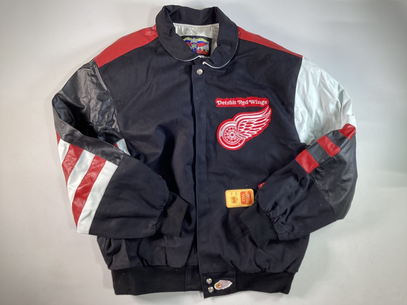 Mens HJ Vintage Old New Stock Red Wings Varsity Style Jacket