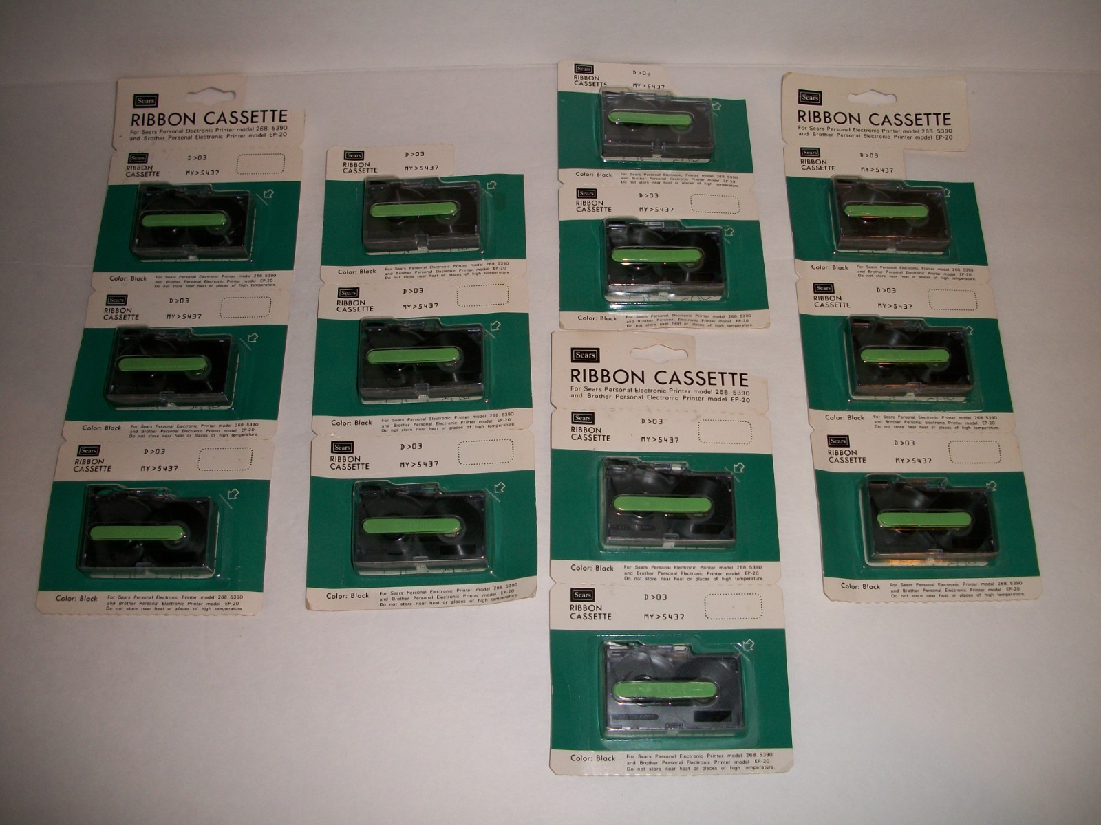 Sears Ribbon Cassette For Sears Printer 268 5390 Brother EP-20 13 Cassettes