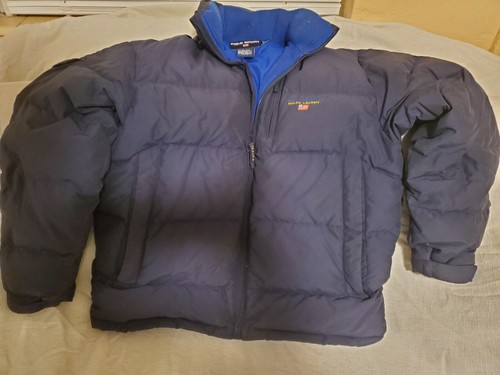Vintage Polo Sport Ralph Lauren Puffer Jacket Mens Large Navy Blue